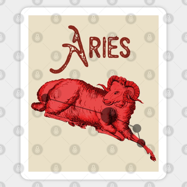 Aries ))(( Astrological Sign Zodiac Constellation Design Sticker by darklordpug